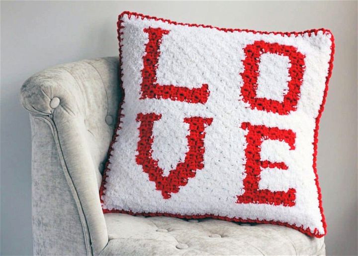 Love C2C Crochet Sherpa Pillow Pattern
