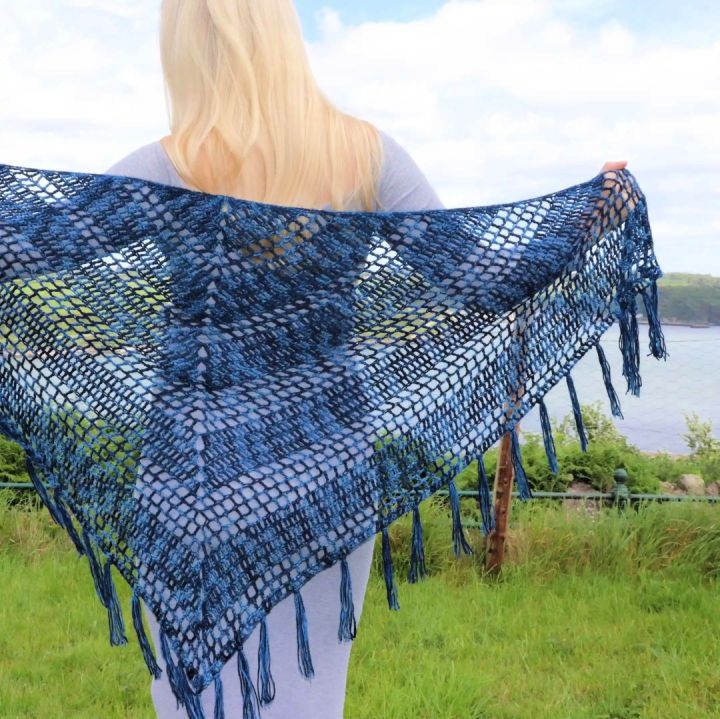 Nightfall Free Crochet Pattern for Triangle Shawl