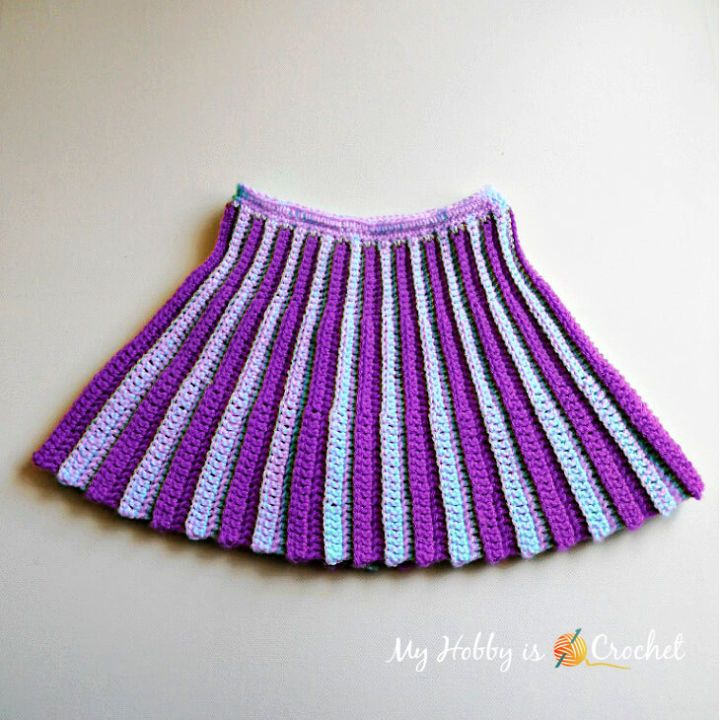 Free Crochet Pleated Mini Skirt Pattern