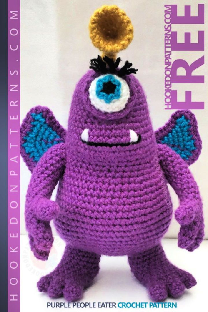 Crochet Purple People Eater Toy Monster Pattern