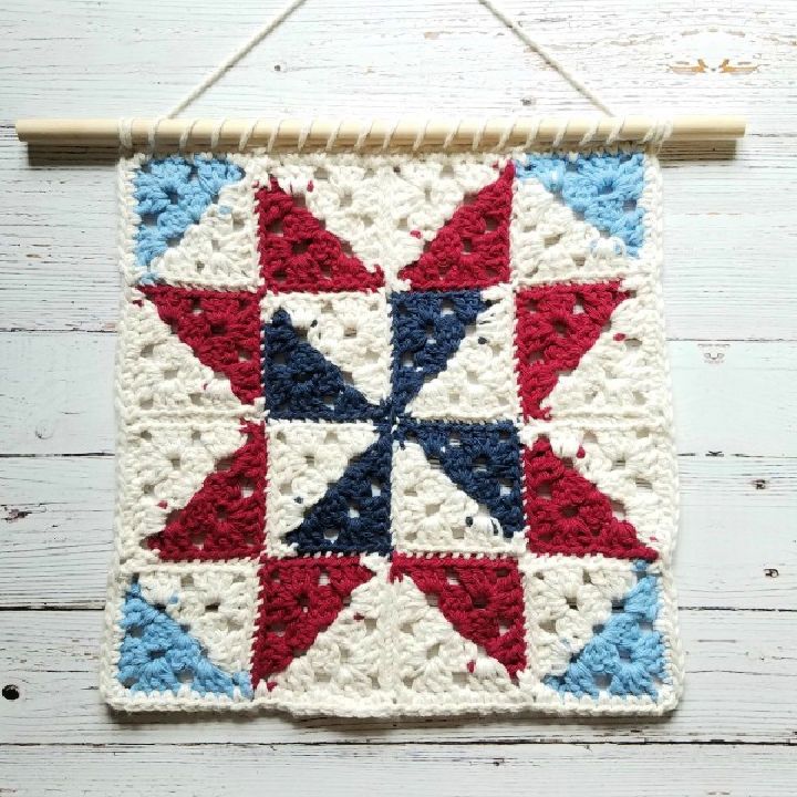 Quilt Square Inspired Crochet Wall Hanging Pattern