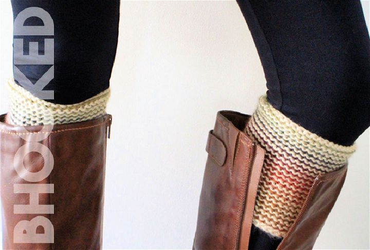 Reversible Tunisian Crochet Boot Cuffs