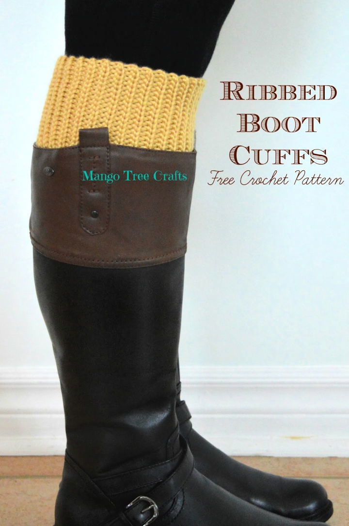 Crochet Ribbed Boot Cuffs Pattern