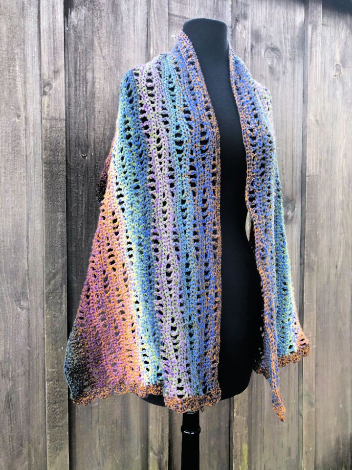 Multicolor Crochet Rivers Shawl Pattern