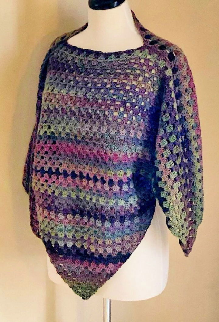 Crochet Secret Pathways Triangle Poncho Pattern