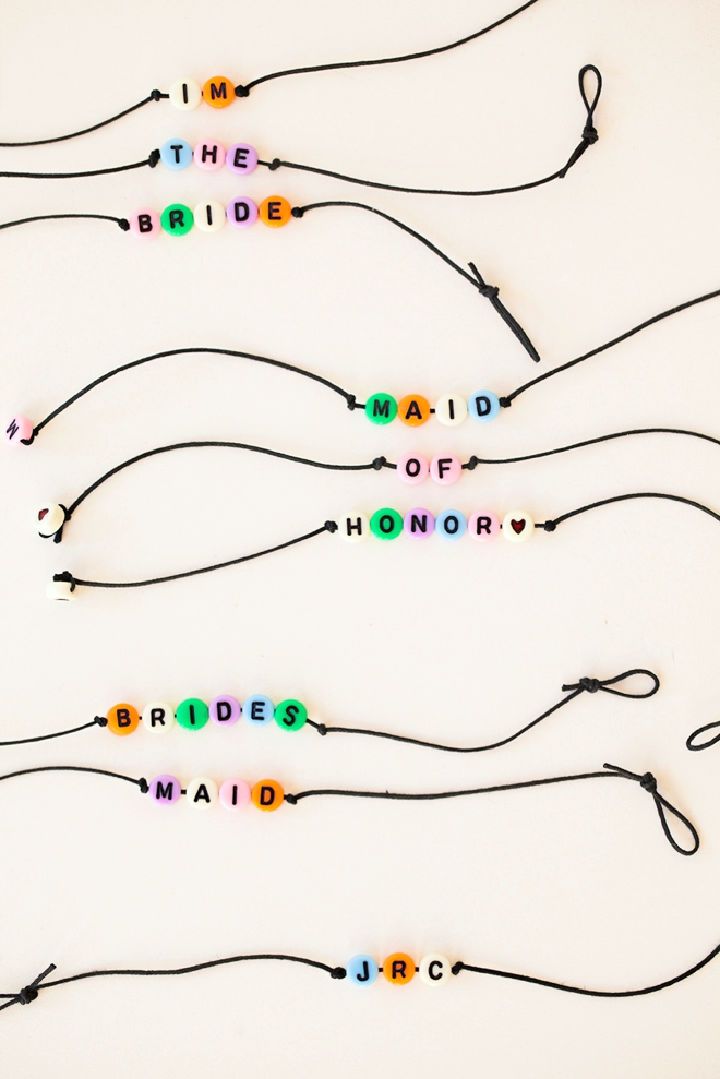 DIY Alphabet Bridesmaids Bracelets