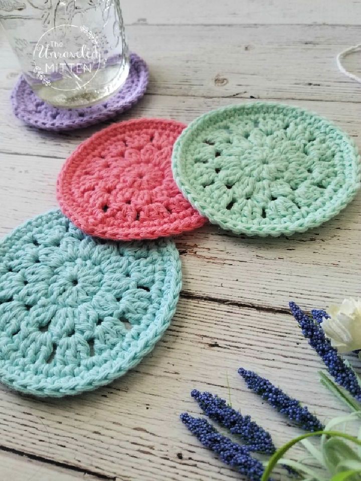Spring Blooms Crochet Coaster - Free Pattern