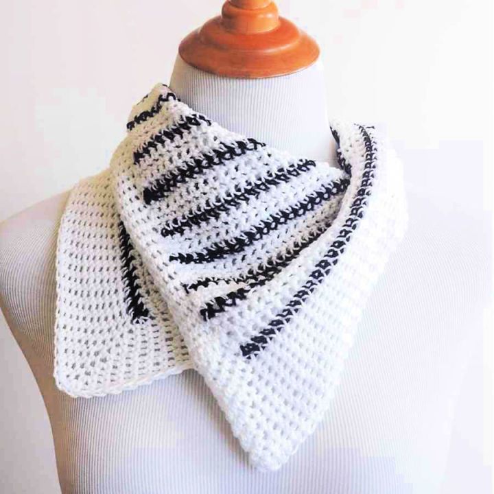Crochet Striped Neck Scarf Pattern for Beginners