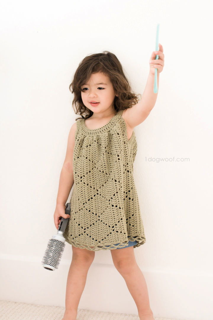 Cute Crochet Summer Diamonds Toddler Dress Pattern