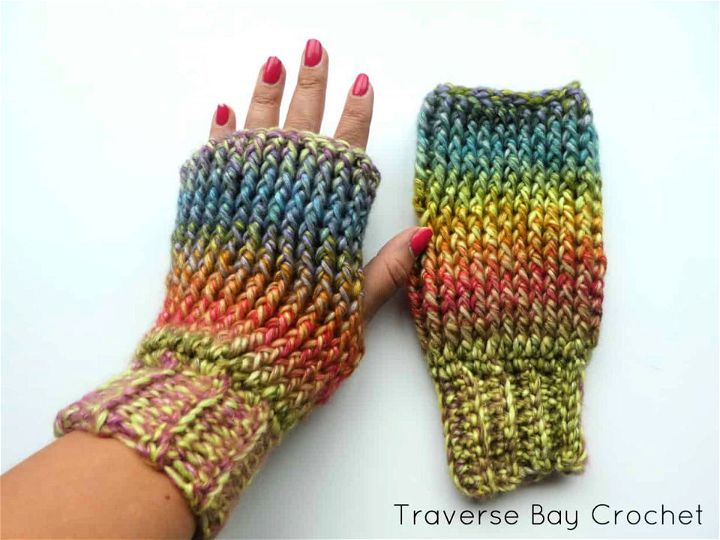Up North Crochet Fingerless Gloves Pattern