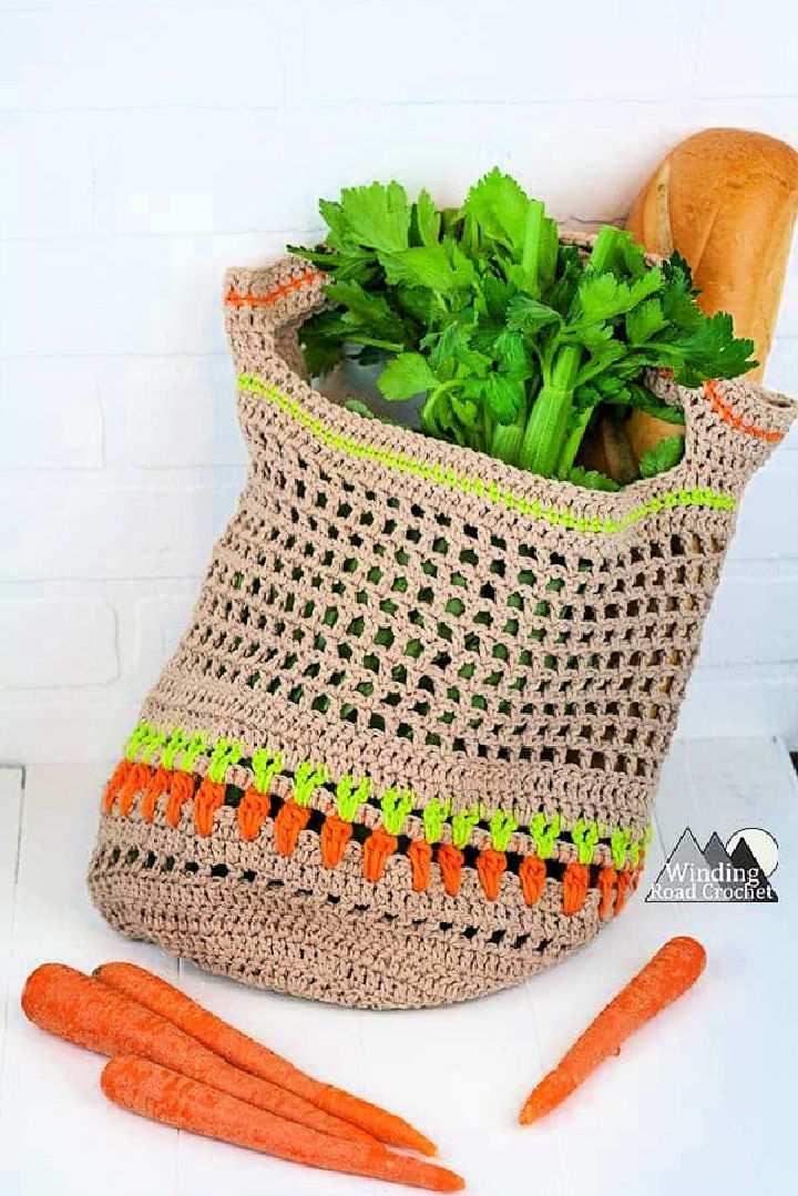 Cute Crochet Vegetable Market Bag Pattern