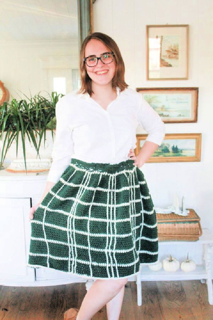 Crochet Your Everyday Plaid Skirt Idea