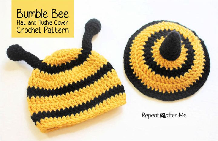 crochet bumble bee hat and tushie cover pattern