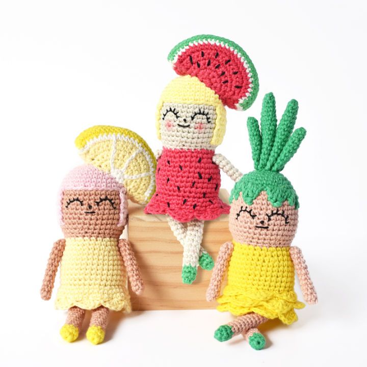 Awesome Crochet Fruit Girls Amigurumi Doll Idea