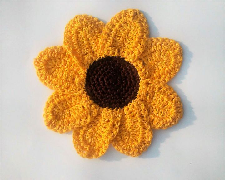 Best Mini Sunflower Washcloth Crochet Pattern