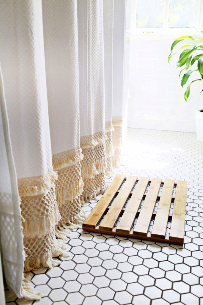 20 DIY Shower Curtain Ideas To Make For Bathroom   Boho Shower Curtain 683x1024 