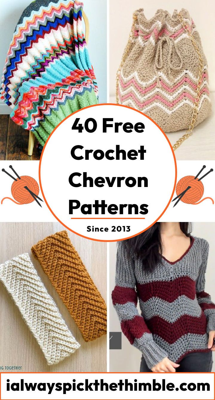 40 Free Chevron Crochet Patterns (PDF Blanket Pattern)