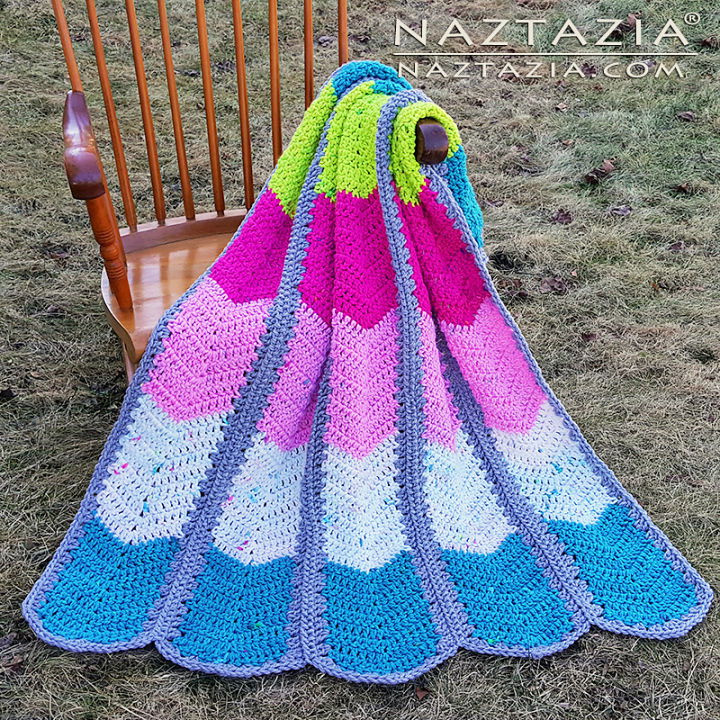 Chevron Crochet Waterfall Ripple Blanket Pattern