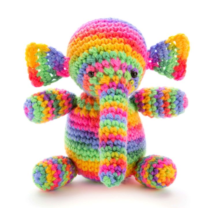 Colorful Crochet Elephant - Free Pattern