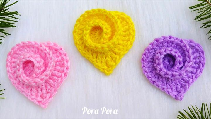Colorful Crochet Rose Heart - Free Pattern