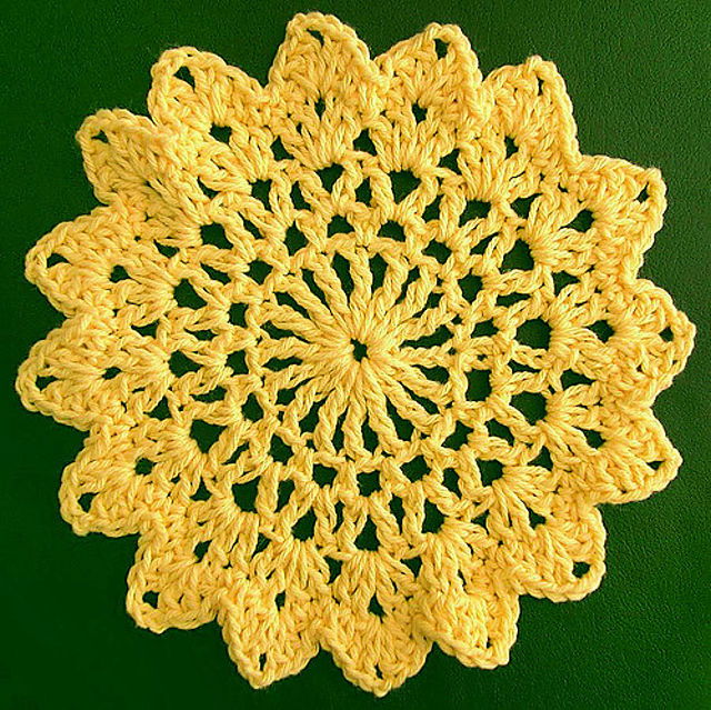 Cool Crochet Dishcloth Sunflower Pattern