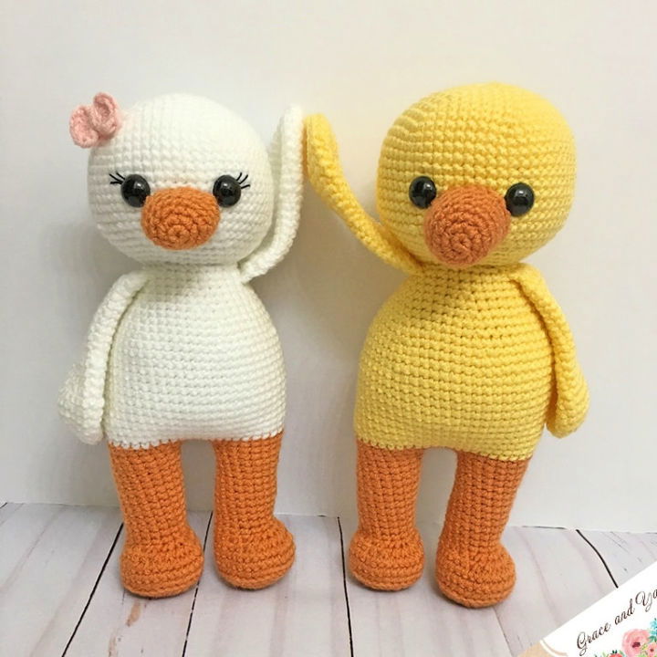 Cartoon Duck Design Bow Decor Crochet Bag