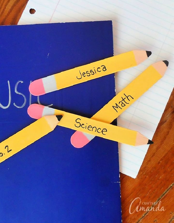 Simple Craft Stick Pencil Bookmarks