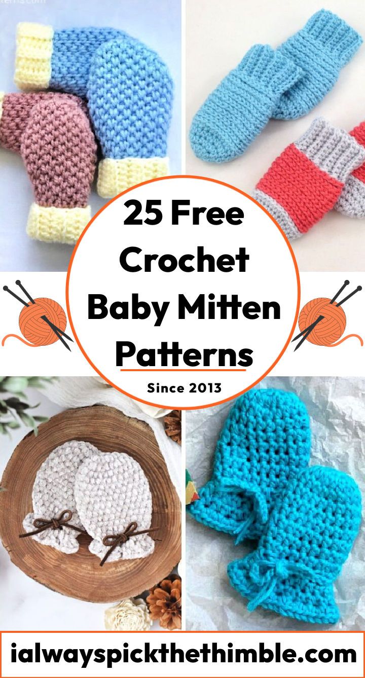 20 Free Crochet Baby Mitten Patterns - Crochet Baby Mittens Pattern