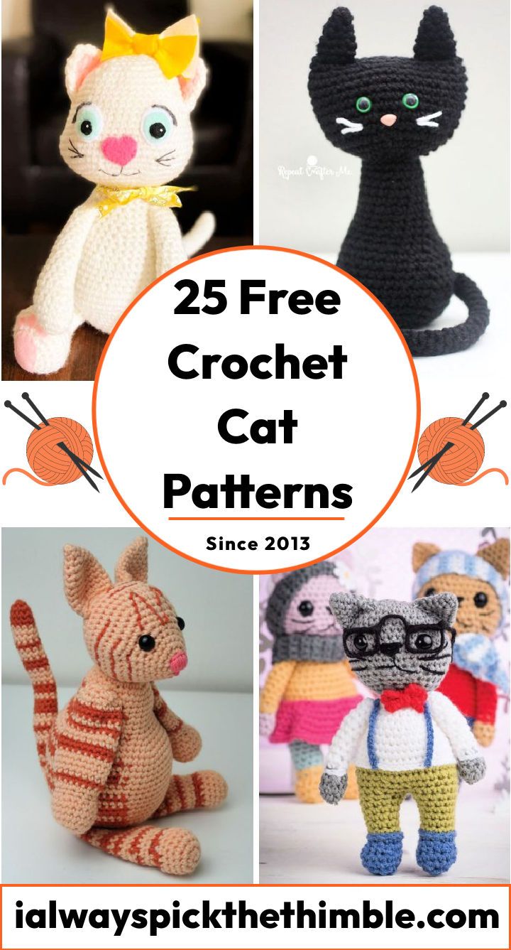 25 Free Crochet Cat Patterns - Crochet Amigurumi Cat Pattern