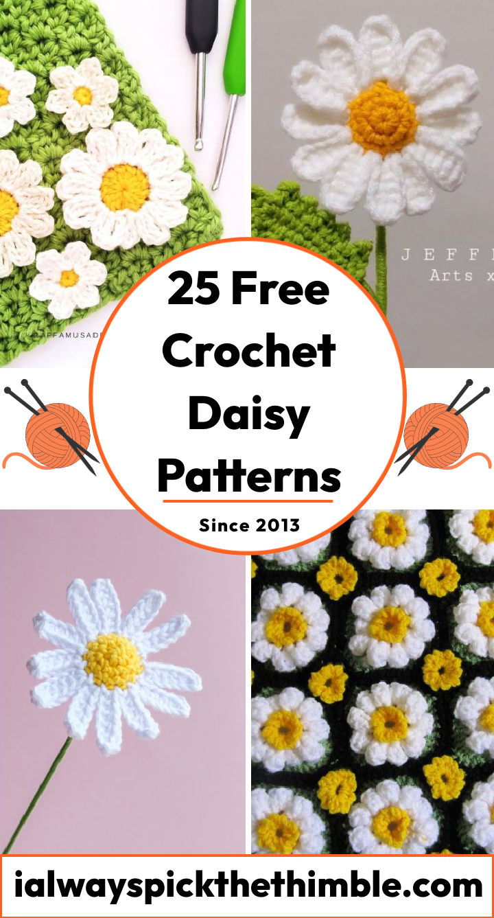 17 Stunning Free Crochet Daisy Patterns (easy!) - Little World of