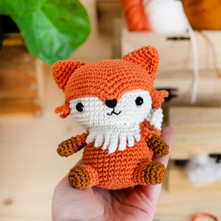 Personalization Crochet Fox Plush, Woodland Nursery Decor, Baby