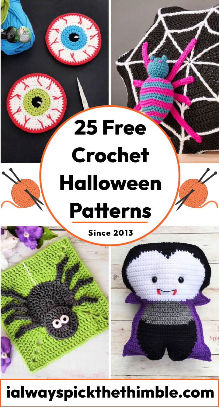 WHITE Yarn Crochet Top Halloween Trick or Treat Check Print Kitchen Towel