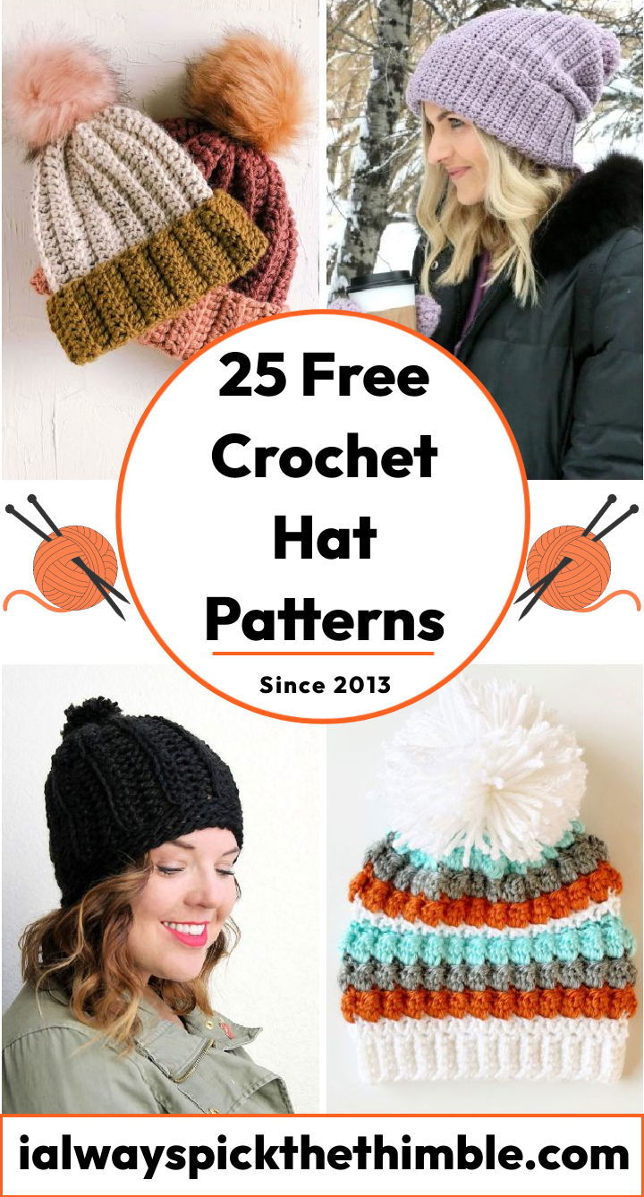 25 Free Crochet Hat Patterns (Crochet Beanie Pattern)