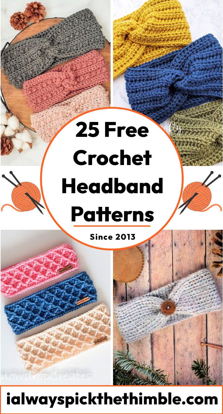 25 Free Crochet Headband Patterns (Ear Warmer Crochet Pattern)