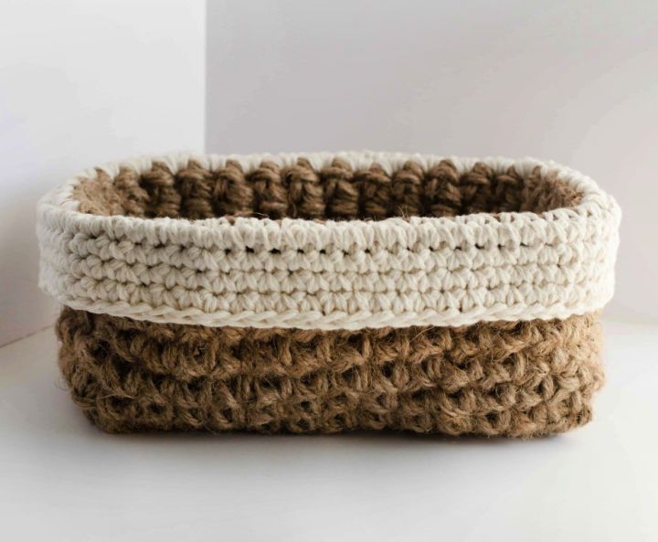 Free Crochet Jute Basket Pattern