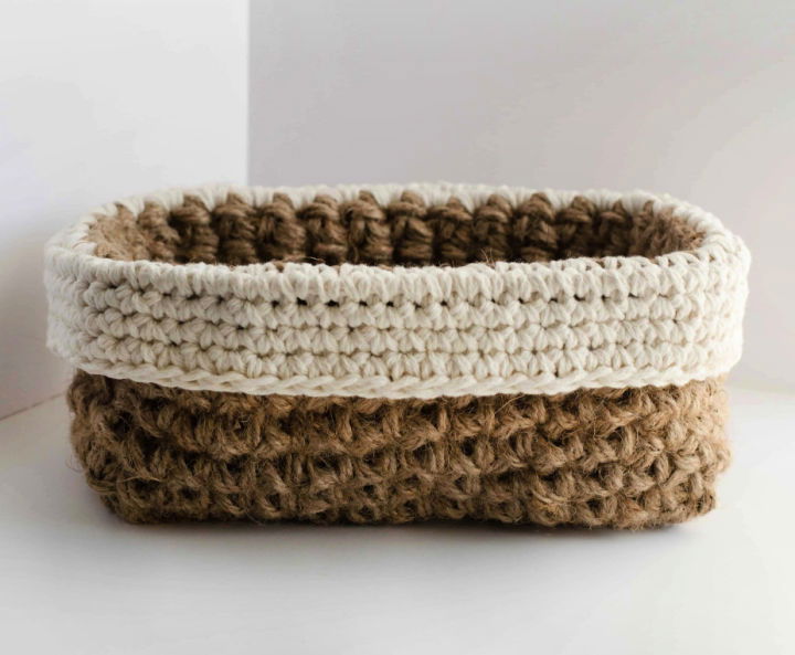 Free Crochet Jute Basket Pattern