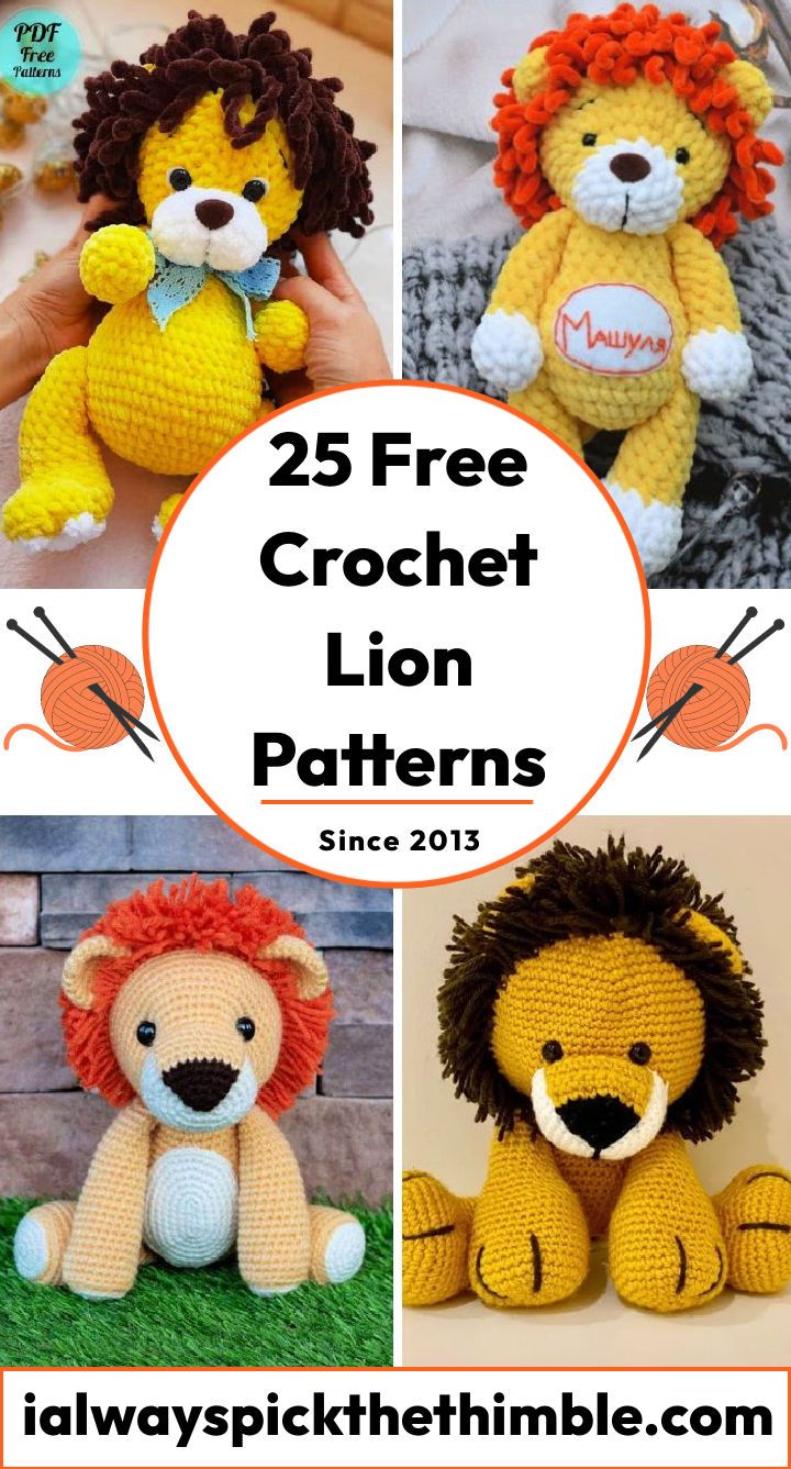 25 Free Crochet Lion Patterns - Crochet Amigurumi Lion Pattern