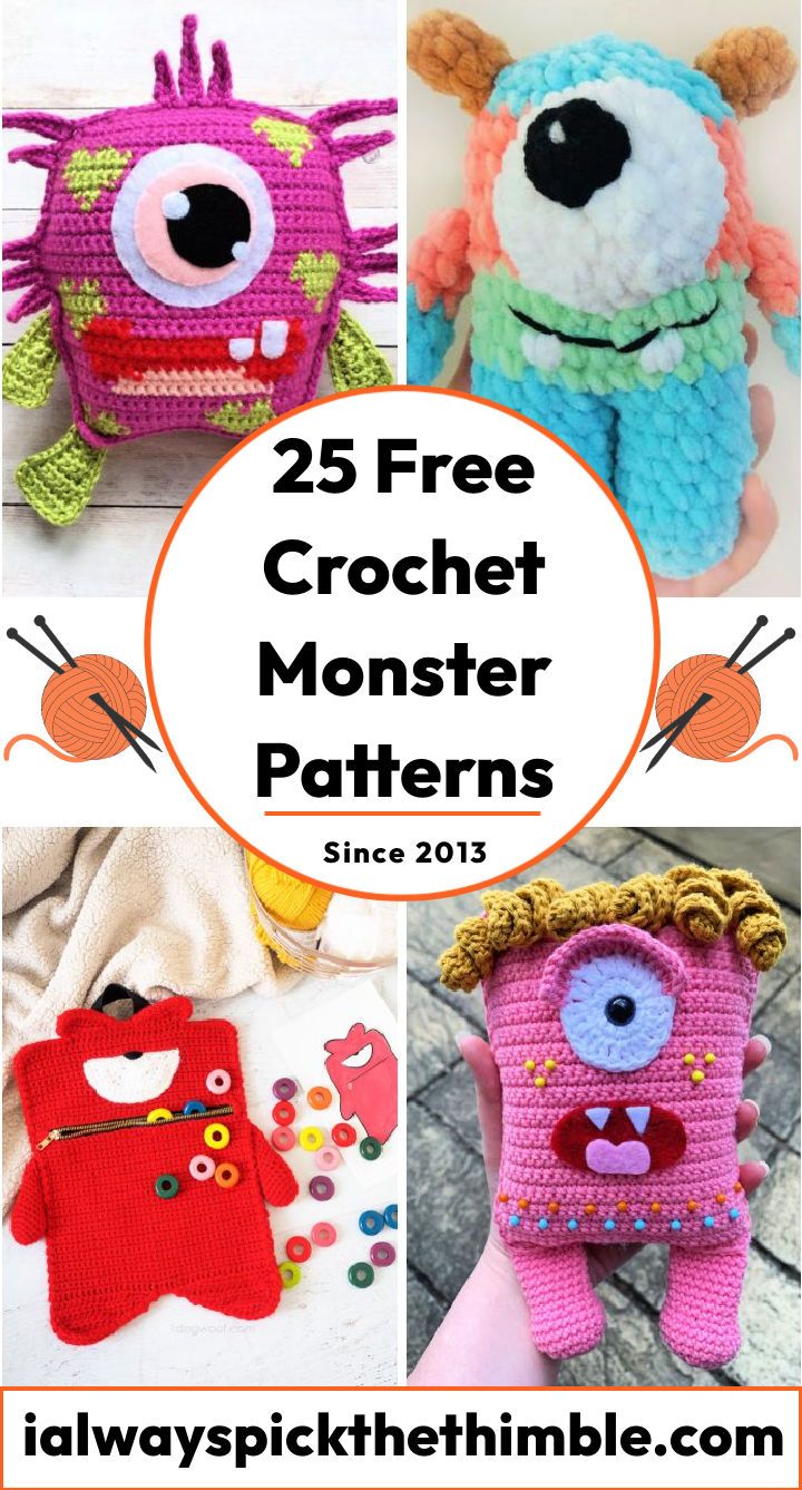 Looking for a free crochet monster pattern? Find 25 free crochet monster patterns with step by step instructions for beginners.