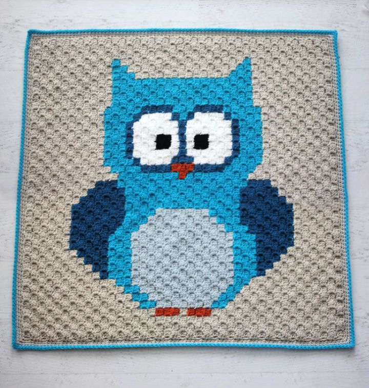C2C Crochet Owl Baby Blanket Pattern
