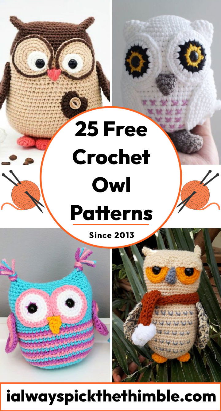 Crochet owl keychain free pattern