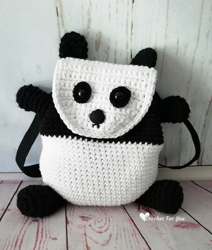 Crochet Big Panda Backpack Design - Free Pattern