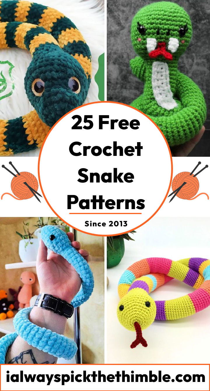 Free snake crochet pattern - Gathered