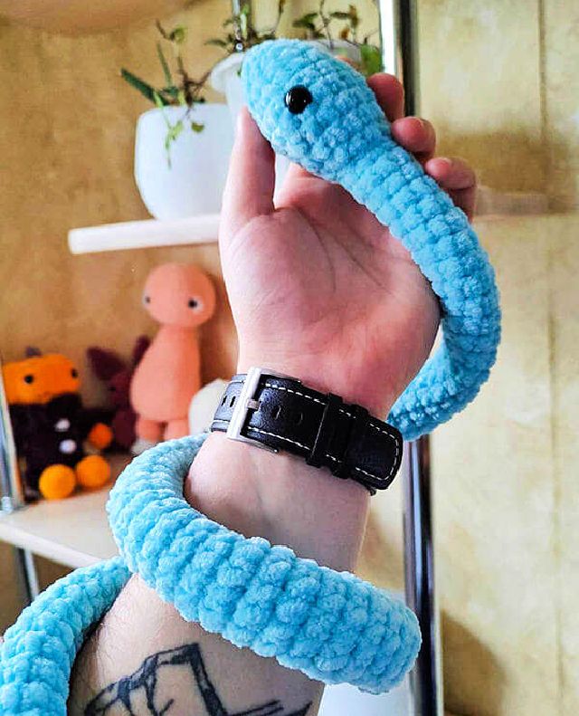 Free Crochet Snake Plush Amigurumi Pattern to Print