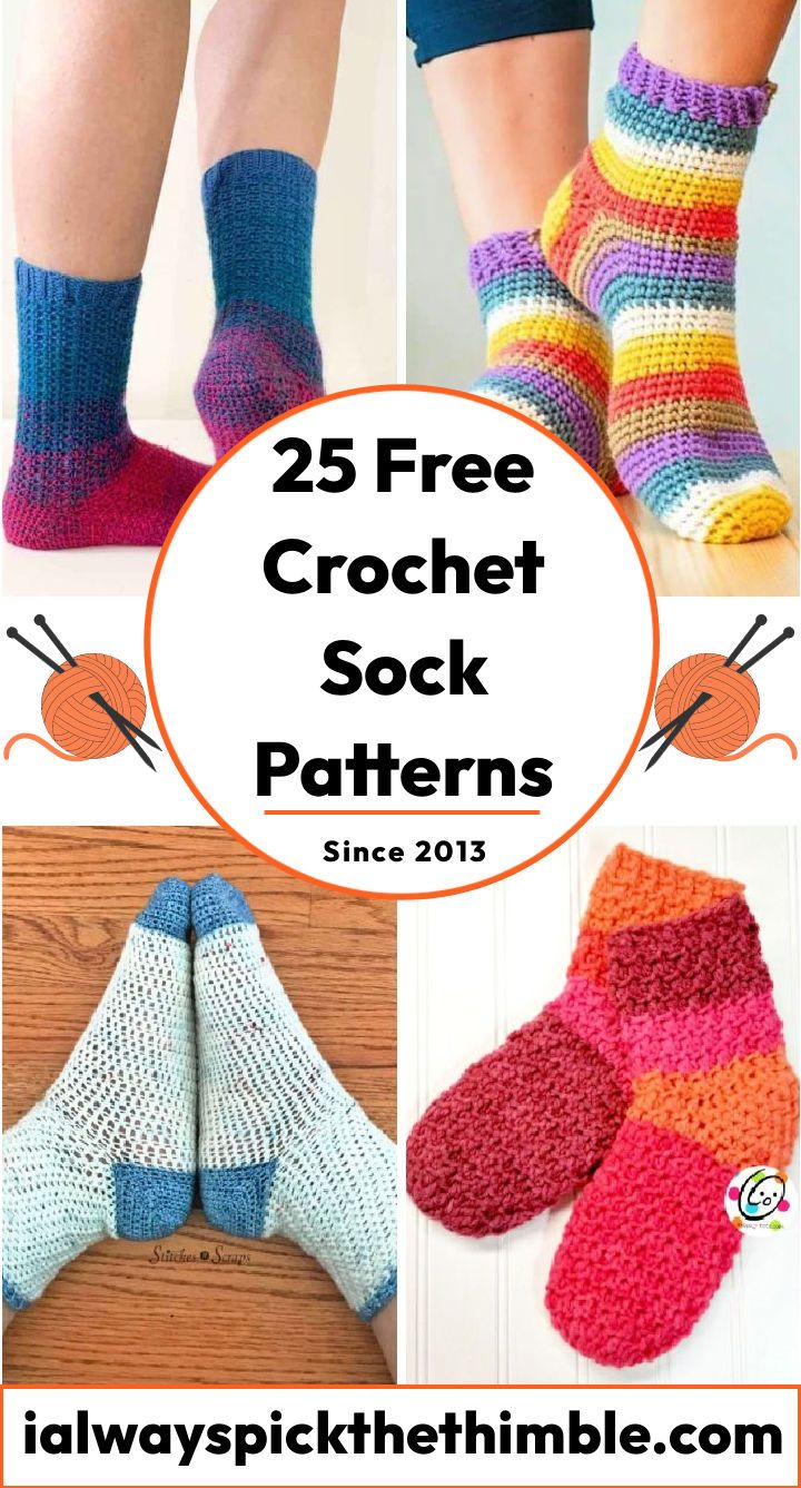 25 Free Crochet Sock Patterns {Pattern PDF} for Bginners