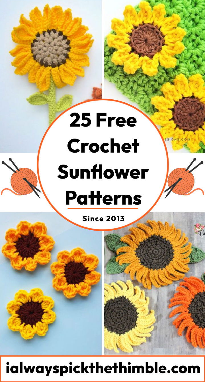 Free sunflower crochet online blanket pattern