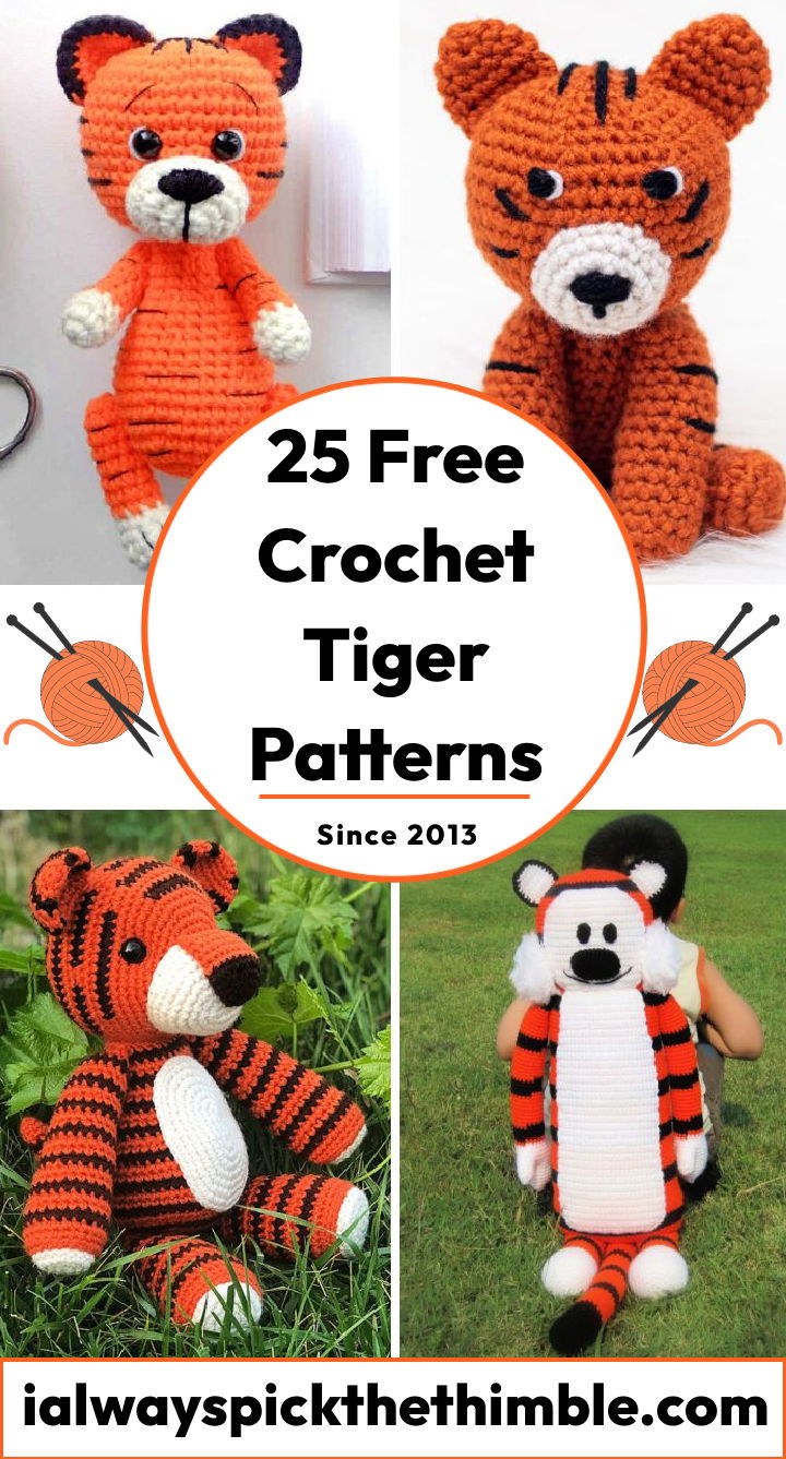 25 Free Crochet Tiger Patterns Amigurumi Pattern   Crochet Tiger Pattern 