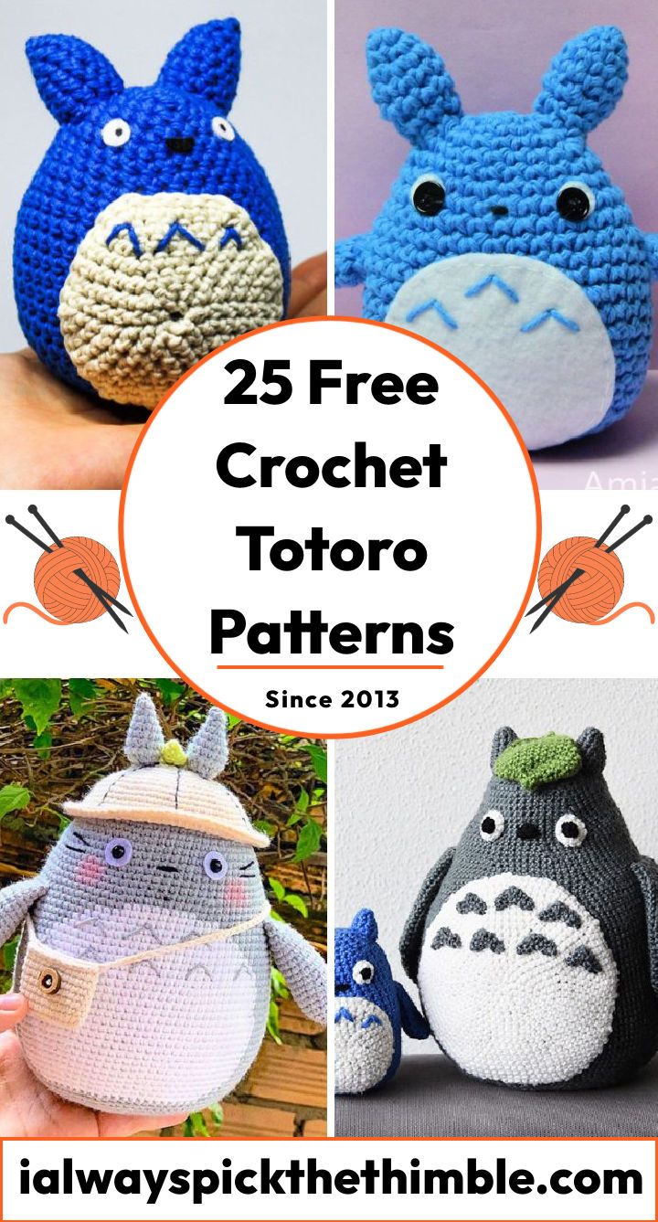 25 Free Crochet Totoro Patterns - Crochet Amigurumi Totoro Pattern