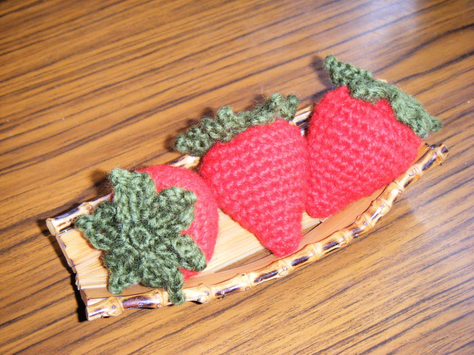 Crocheted Strawberry Free Pattern