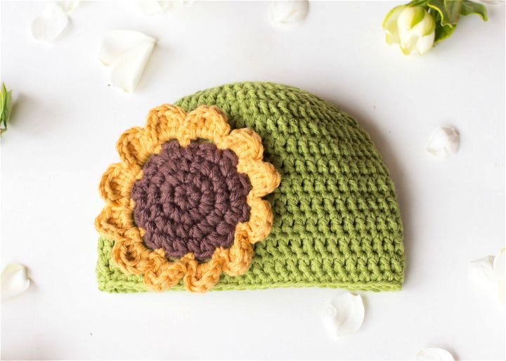 Crocheting a Sunflower Baby Hat - Free Pattern