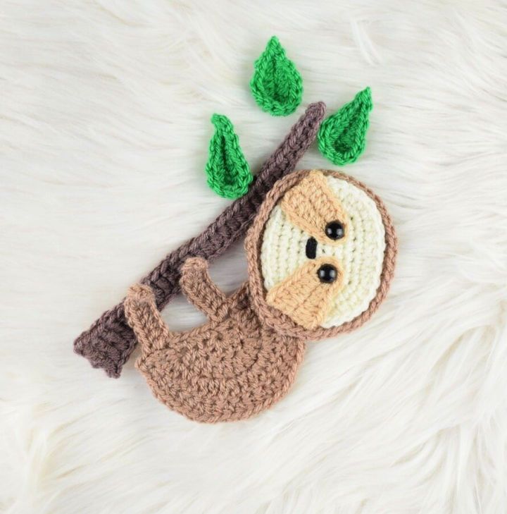 Cute Crochet Sloth Applique Pattern